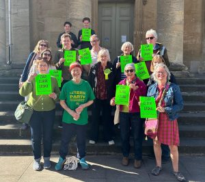 Claire Lasko with supporters