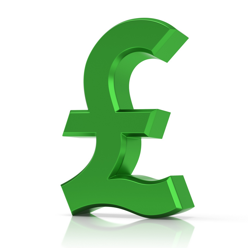 Green Pound sterling sign