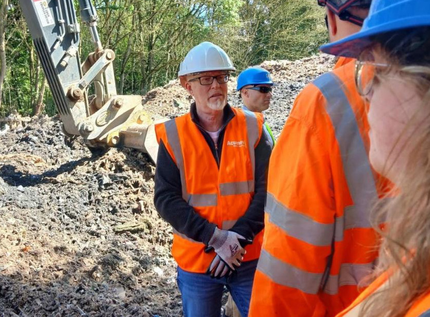 Cherwell Councillor and Green Party group leader Councillor Ian Middleton (pictured), met representatives from the Environment Agency and waste contractor to assess progress Photo Courtesy of Cherwell District Council
