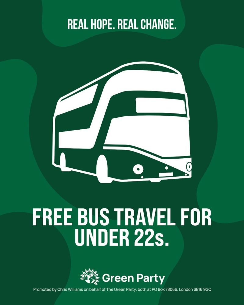 Image for the Tweet beginning: Free bus travel for under-22s.
